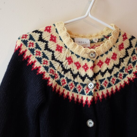 Doen kids Fair Isle wool cardigan - Picture 3 of 9